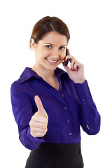 Image showing Businesswoman talking on cell