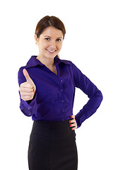 Image showing Young businesswoman indicating ok sign