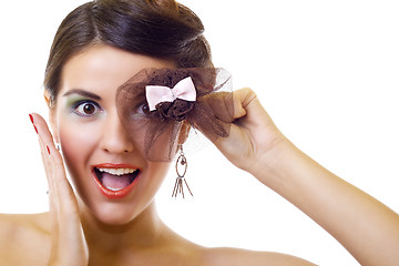 Image showing excited beautiful woman