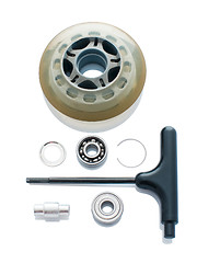 Image showing Skate wheel in parts