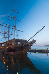 Image showing Illuminated sailing ship