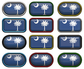 Image showing 12 buttons of the Flag of South Carolina