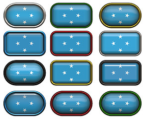 Image showing 12 buttons of the Flag of Micronesia