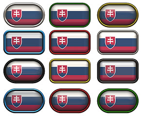 Image showing 12 buttons of the Flag of Slovakia