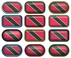 Image showing 12 buttons of the Flag of Trinidad Tobago