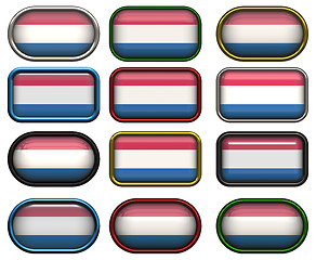 Image showing 12 buttons of the Flag of Netherlands