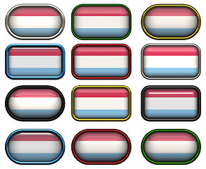 Image showing 12 buttons of the Flag of Luxemburg
