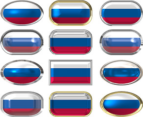 Image showing 12 buttons of the Flag of the Russain Federation