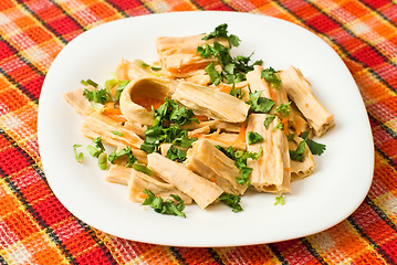 Image showing Yuba (tofu bamboo) salad