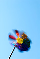 Image showing Wind-toy at clear blue sky