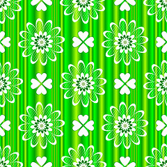 Image showing Green floral seamless pattern