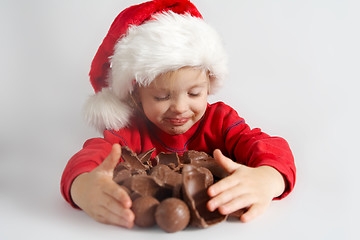 Image showing Little chocolate Santa