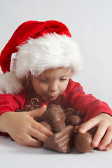 Image showing Little chocolate Santa