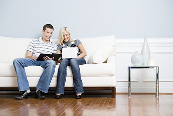 Image showing Happy Couple Relaxing on Couch