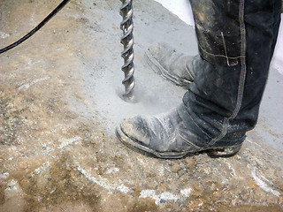 Image showing Drill in stone