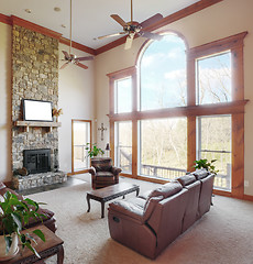 Image showing Living Room Interior With High Ceiling