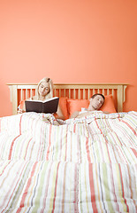 Image showing Couple Relaxing in Bed