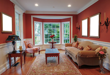 Image showing Living Room Interior With Bay Window
