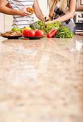 Image showing Young Couple with Vegetables