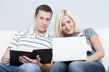 Image showing Couple Relaxing on Couch