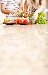 Image showing Young Couple with Vegetables