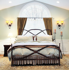 Image showing Dramatic Bedroom Interior