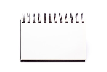 Image showing Blank Spiral Note Pad Standing on White