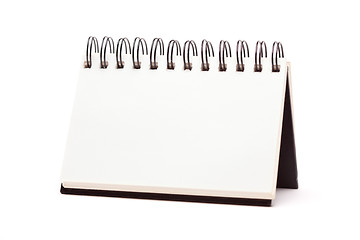 Image showing Blank Spiral Note Pad Standing on White