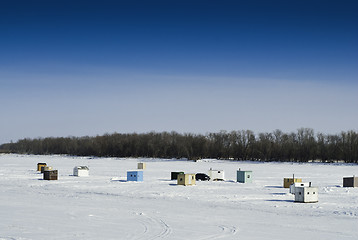 Image showing Ice Fishing Sheds