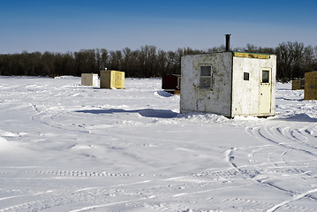 Image showing Ice Fishing Huts