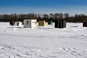 Image showing Ice Fishing Houses