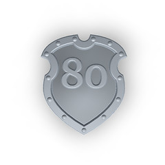 Image showing number eighty on metal shield