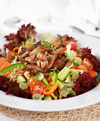 Image showing Vegetable salad with oyster mushroom