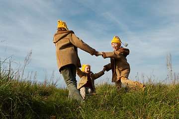 Image showing Yellow caps gnomes