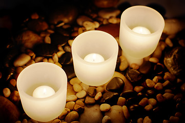 Image showing Candles and Rocks