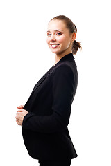 Image showing Pregnant woman in bussintess clothes