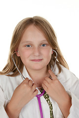 Image showing young girl wants to be a doctor