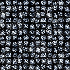 Image showing lots of shiny diamonds on black