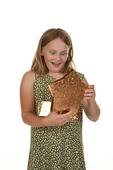 Image showing girl child with present