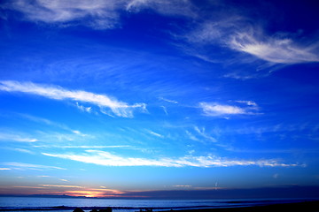 Image showing Sunset Ocean Blue