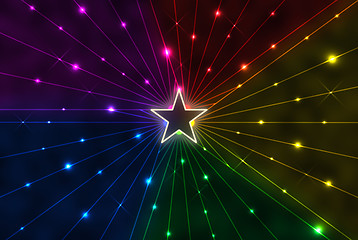 Image showing star with rainbow rays