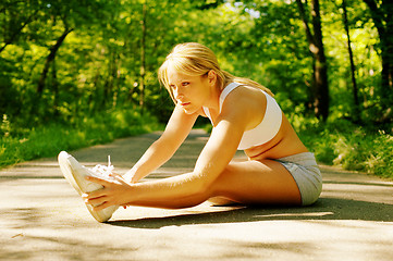 Image showing Young Woman Working Out