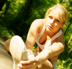 Image showing Young Woman Working Out