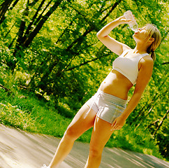 Image showing Young Woman Working Out