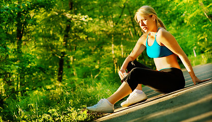 Image showing Young Woman Working Out