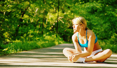 Image showing Young Woman Working Out