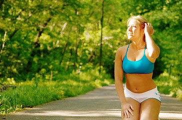 Image showing Young Woman Working Out