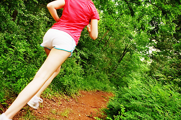 Image showing Woman In Red Running