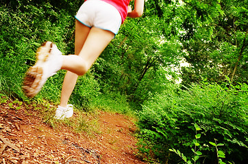 Image showing Woman In Red Running