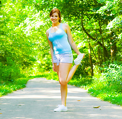 Image showing Young Woman Outdoor Workout